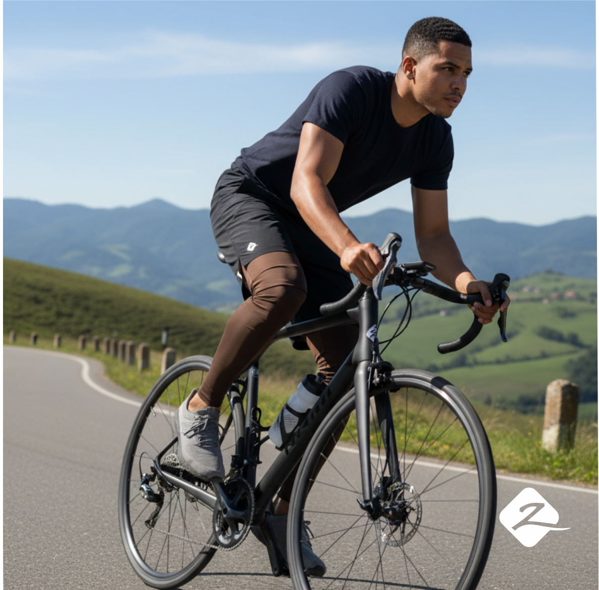 ZAIBA Modest ActiveFlow 2in1 Nguvu Shorts (Full) - Black/Brown