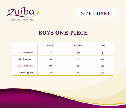 ZAIBA Modest Boy's Swim One-piece - Black