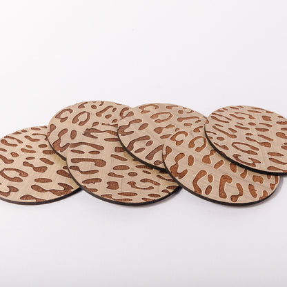 ZAIBA Home CHUI Light Circle | 6PC WOODEN COASTERS