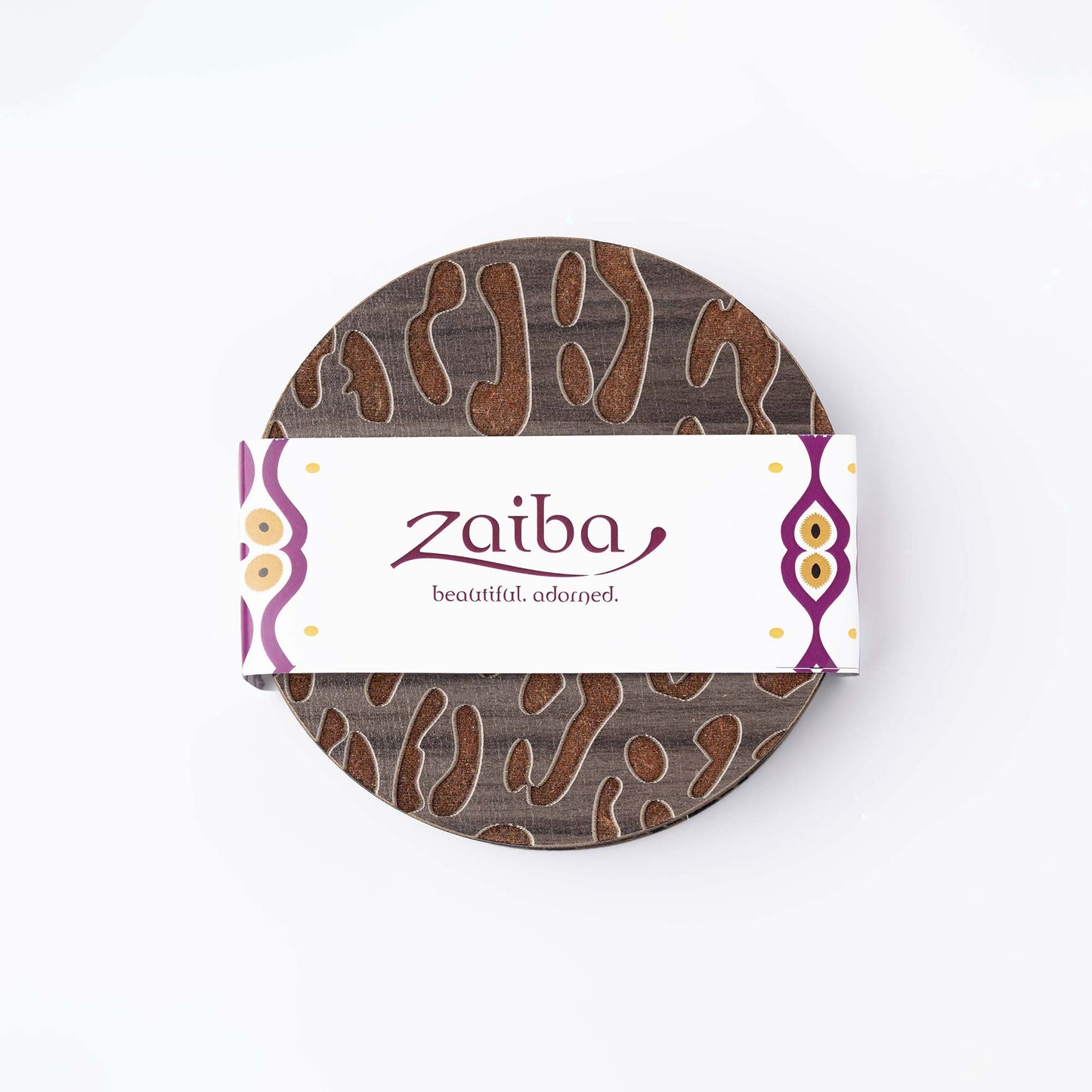 ZAIBA Home CHUI Dark Circle | 6PC WOODEN COASTERS