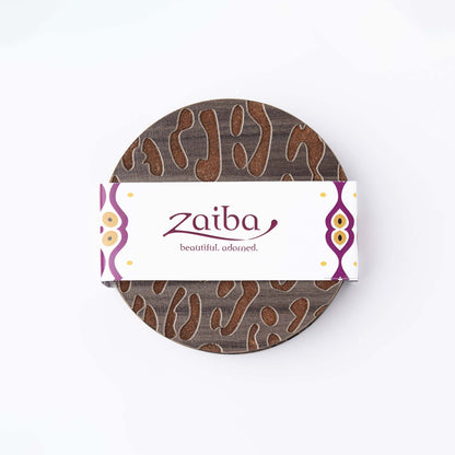 ZAIBA Home CHUI Dark Circle | 6PC WOODEN COASTERS