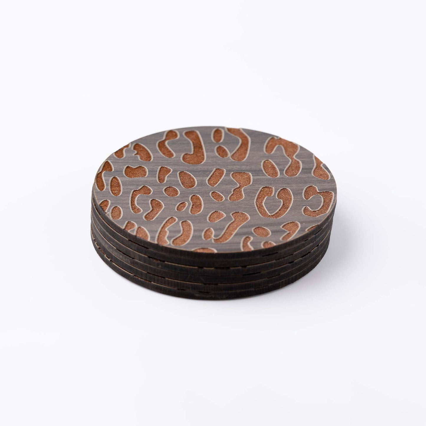 ZAIBA Home CHUI Dark Circle | 6PC WOODEN COASTERS