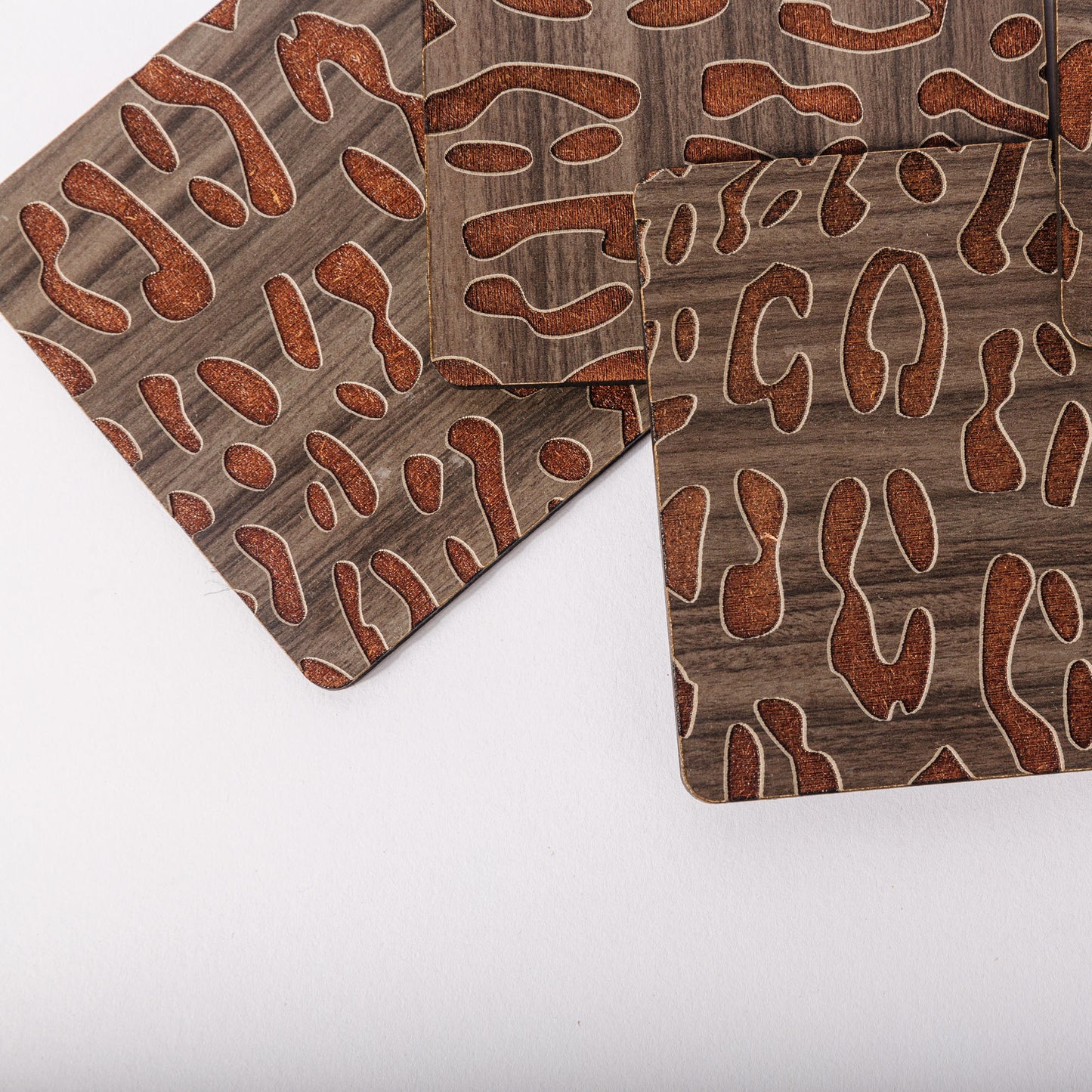 ZAIBA Home CHUI Dark Square | 6PC WOODEN COASTERS