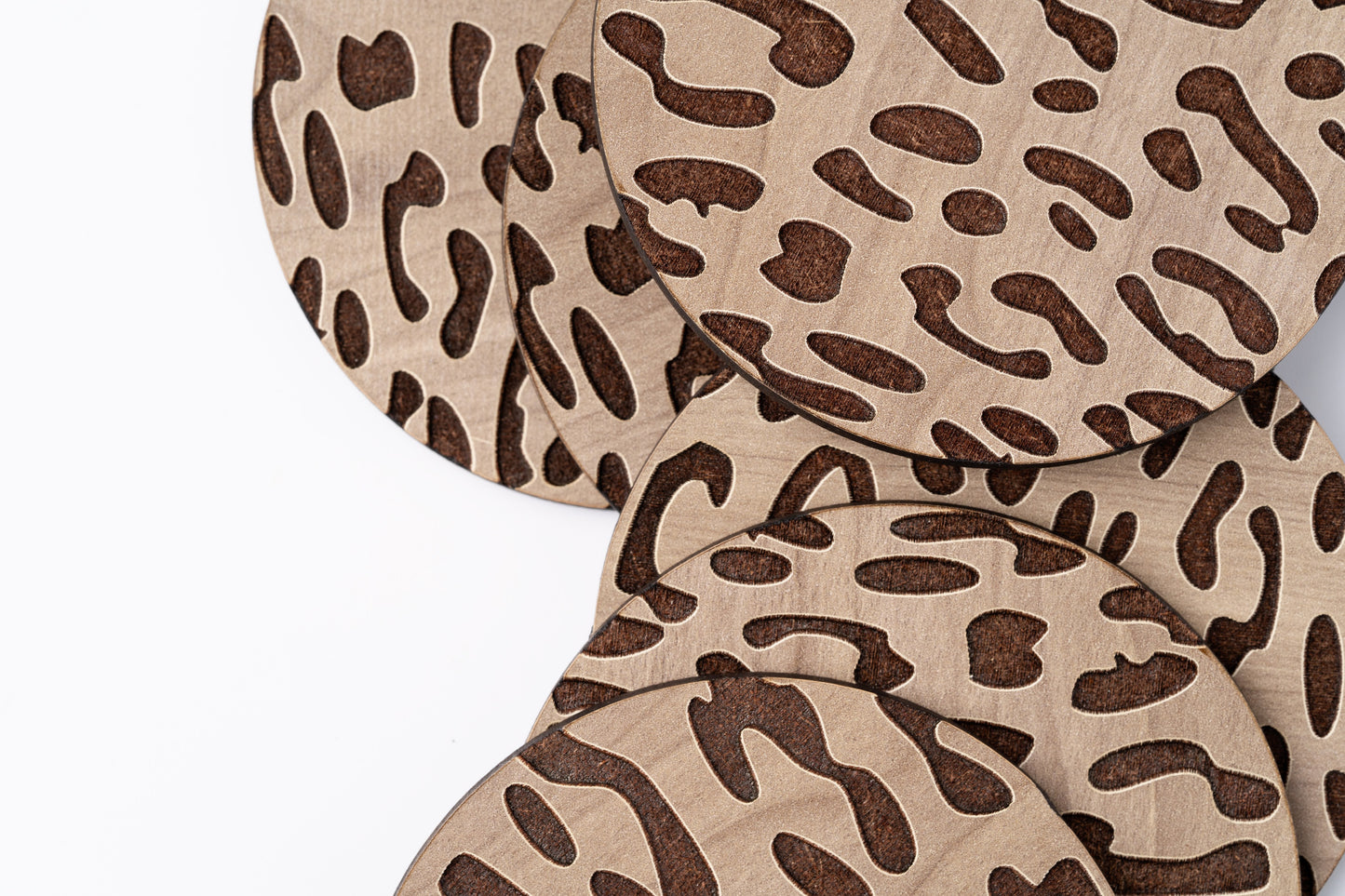 ZAIBA Home CHUI Light Circle | 6PC WOODEN COASTERS