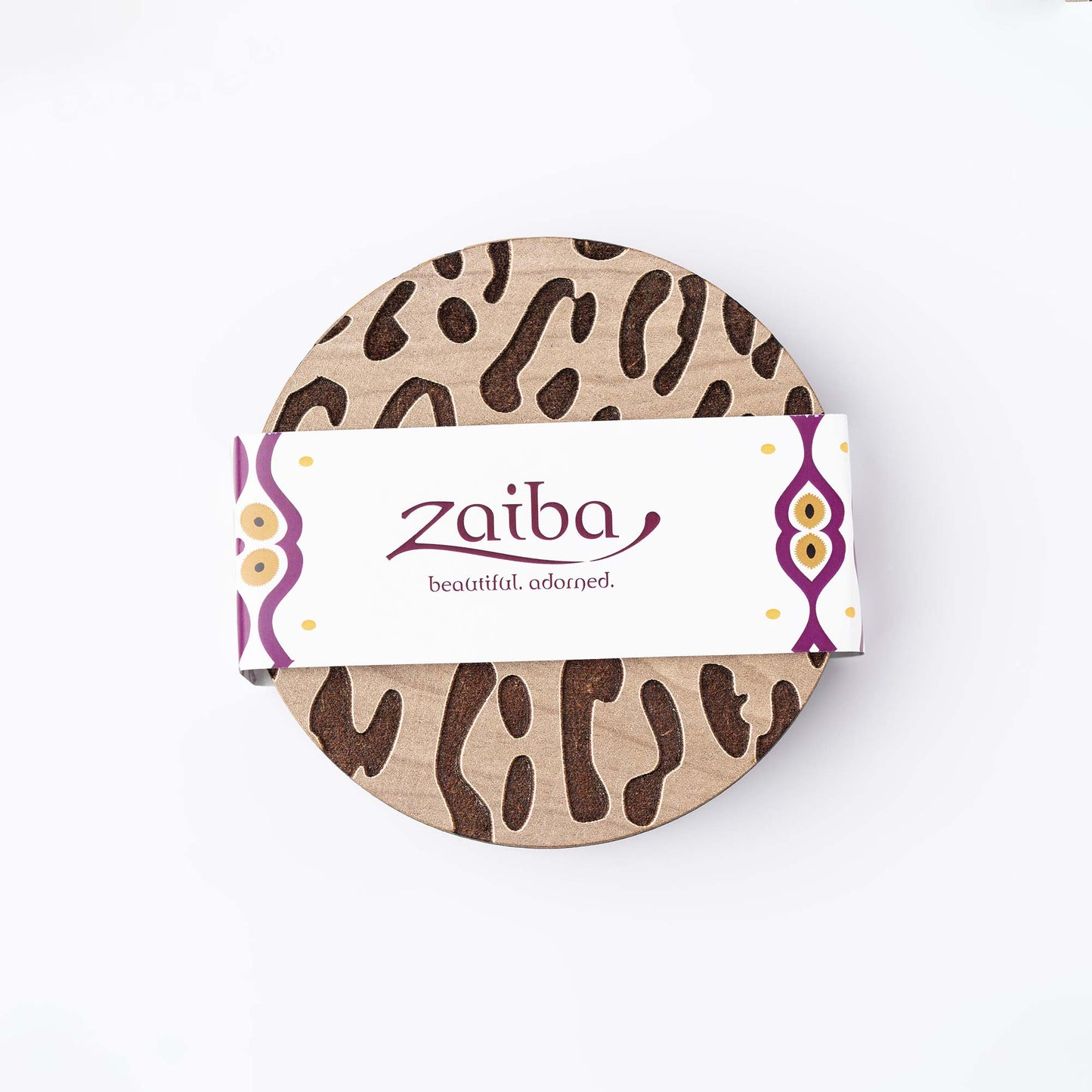 ZAIBA Home CHUI Light Circle | 6PC WOODEN COASTERS