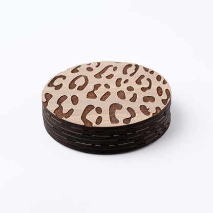 ZAIBA Home CHUI Light Circle | 6PC WOODEN COASTERS