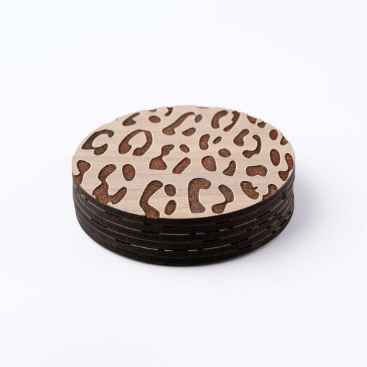 ZAIBA Home CHUI Light Circle | 6PC WOODEN COASTERS