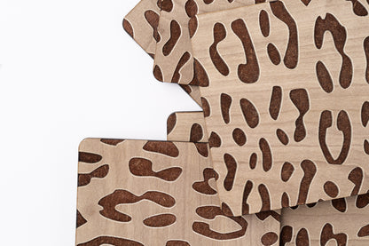 ZAIBA Home CHUI Light Square | 6PC WOODEN COASTERS