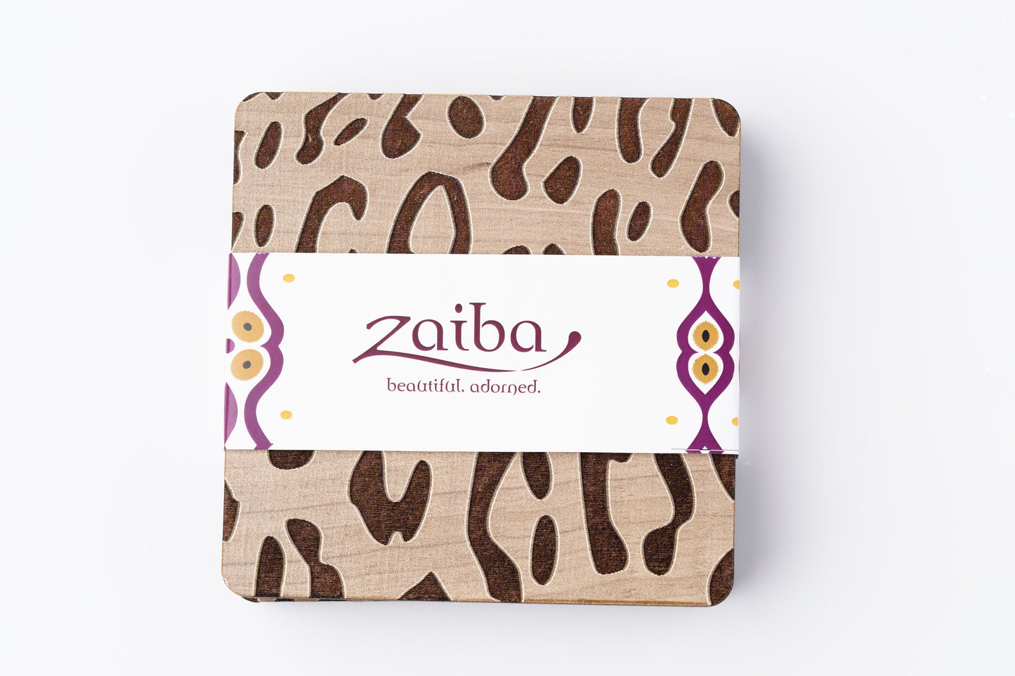 ZAIBA Home CHUI Light Square | 6PC WOODEN COASTERS