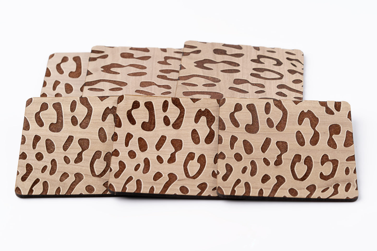 ZAIBA Home CHUI Light Square | 6PC WOODEN COASTERS