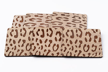 ZAIBA Home CHUI Light Square | 6PC WOODEN COASTERS