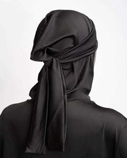 ZAIBA Modest ActiveFlow Hooded Tunic Top & Leggings Set - Black