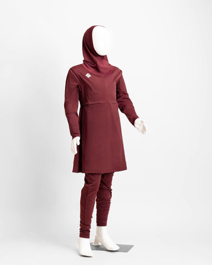 ZAIBA Modest Girl's Burkini & Hijab Set - Maroon