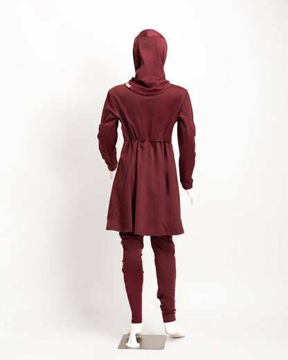 ZAIBA Modest Girl's Burkini & Hijab Set - Maroon