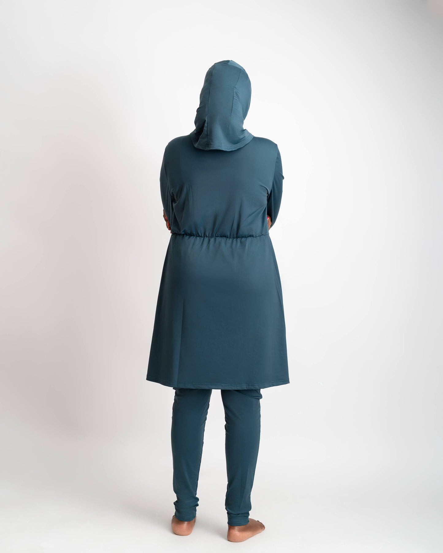 ZAIBA Modest ActiveFlow Jumpsuit With Skirt & Hijab Set - Turquoise