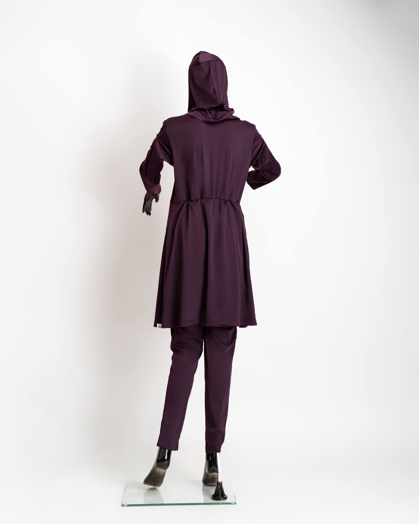 ZAIBA Modest ActiveFlow Jumpsuit With Skirt & Hijab Set - Purple