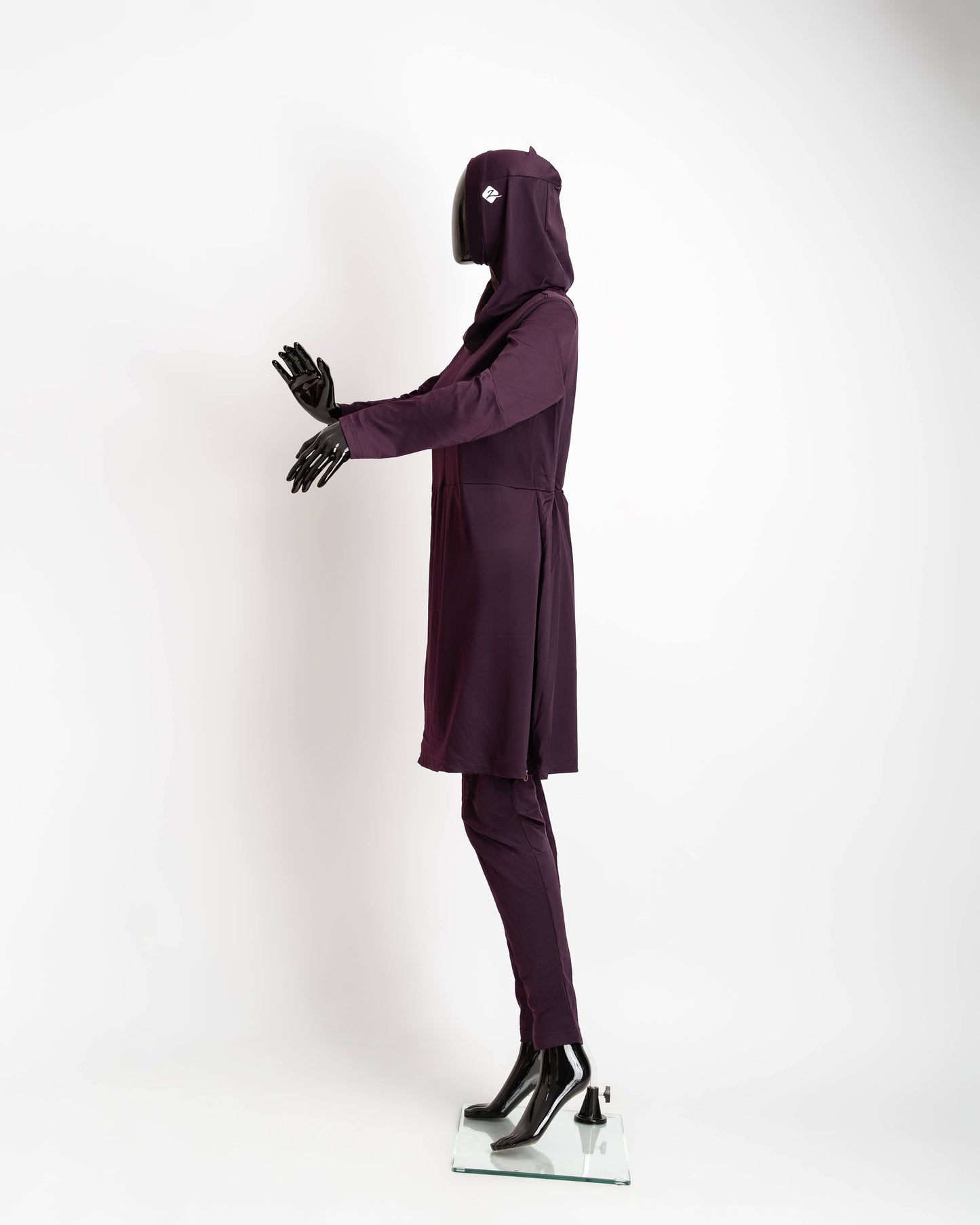 ZAIBA Modest ActiveFlow Jumpsuit With Skirt & Hijab Set - Purple