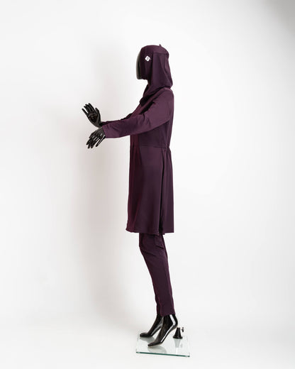 ZAIBA Modest ActiveFlow Jumpsuit With Skirt & Hijab Set - Purple