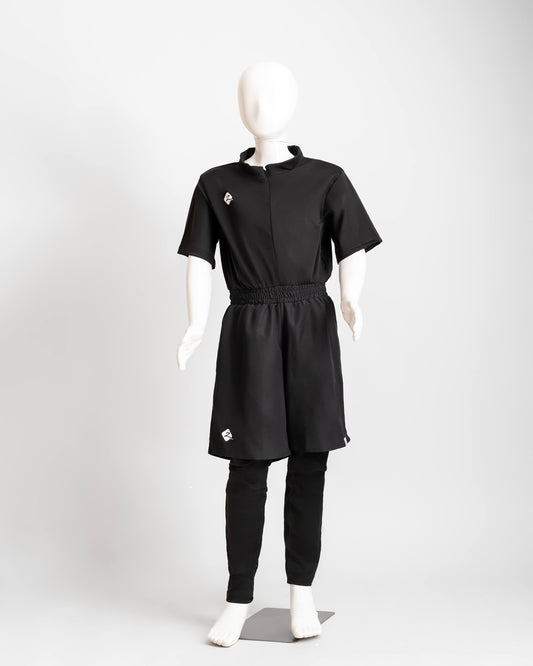 ZAIBA Modest Boy's Swim One-piece Long - Black