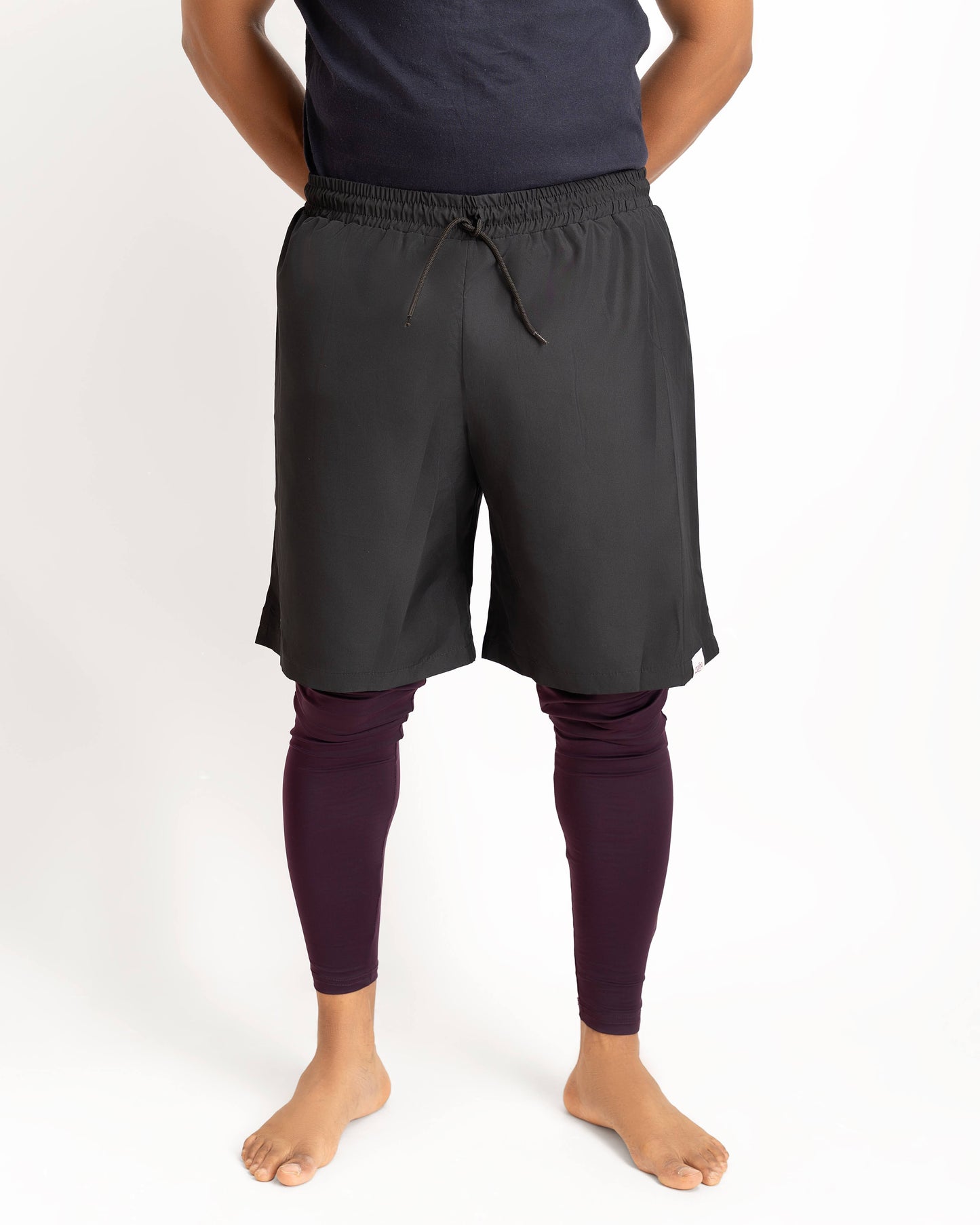 ZAIBA Modest ActiveFlow 2in1 Nguvu Shorts (Full) - Black/Purple