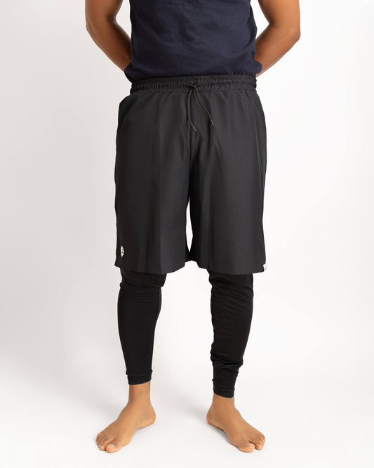 ZAIBA Modest ActiveFlow 2in1 Nguvu Shorts (Full) - Black