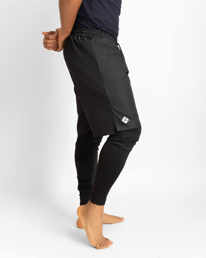 ZAIBA Modest ActiveFlow 2in1 Nguvu Shorts (Full) - Black
