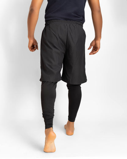 ZAIBA Modest ActiveFlow 2in1 Nguvu Shorts (Full) - Black