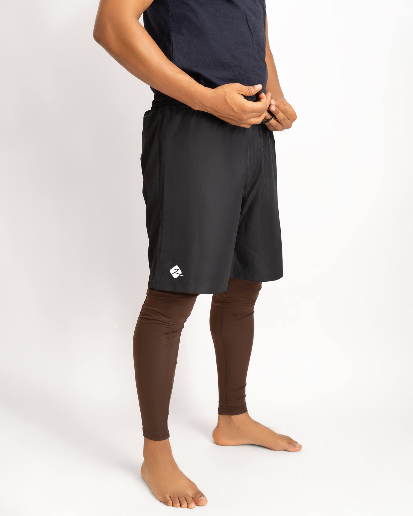 ZAIBA Modest ActiveFlow 2in1 Nguvu Shorts (Full) - Black/Brown