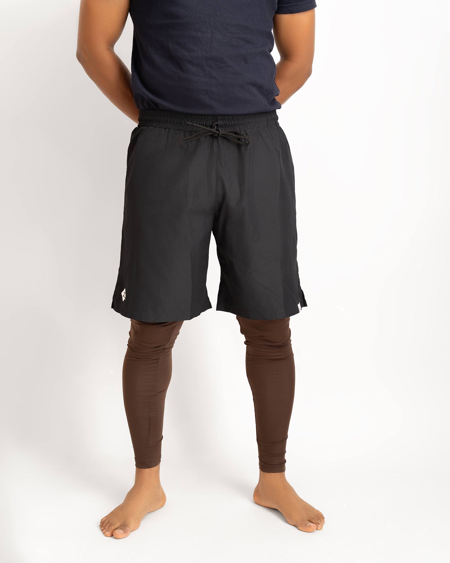 ZAIBA Modest ActiveFlow 2in1 Nguvu Shorts (Full) - Black/Brown