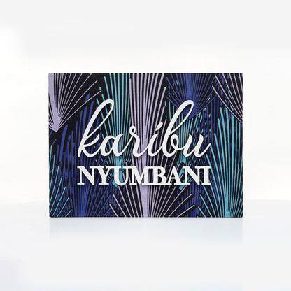 ZAIBA Karibu Nyumbani Kitenge Wall Art - Purple Larch