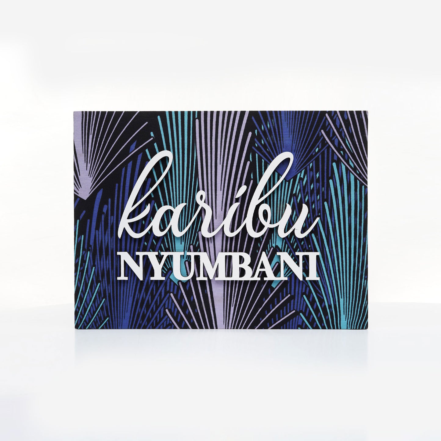 ZAIBA Karibu Nyumbani Kitenge Wall Art - Purple Larch
