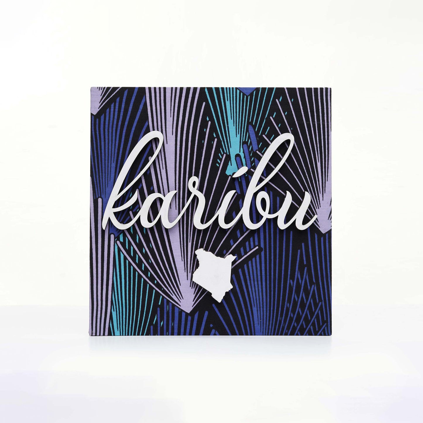 ZAIBA Karibu Nyumbani Kitenge Wall Art - Purple Larch