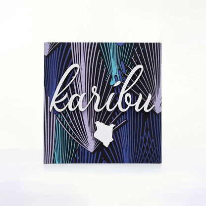 ZAIBA Karibu Nyumbani Kitenge Wall Art - Purple Larch