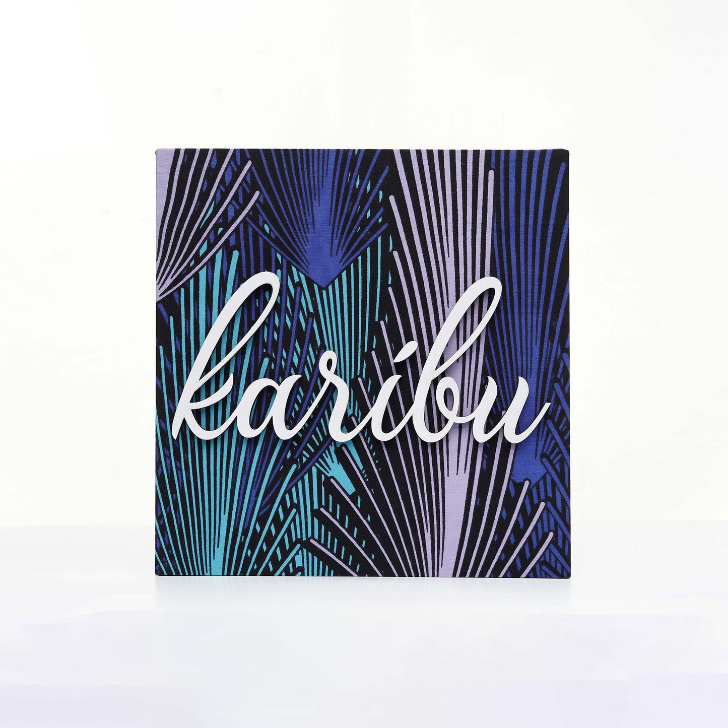 ZAIBA Karibu Nyumbani Kitenge Wall Art - Purple Larch