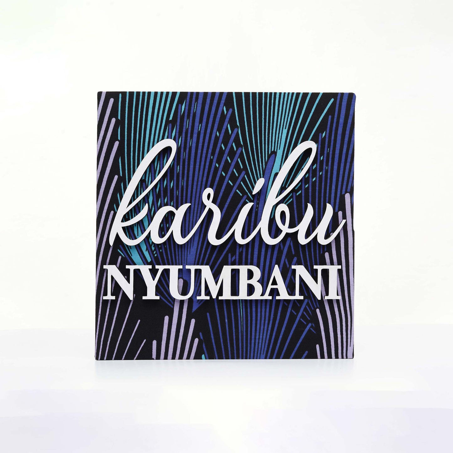 ZAIBA Karibu Nyumbani Kitenge Wall Art - Purple Larch
