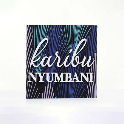 ZAIBA Karibu Nyumbani Kitenge Wall Art - Purple Larch