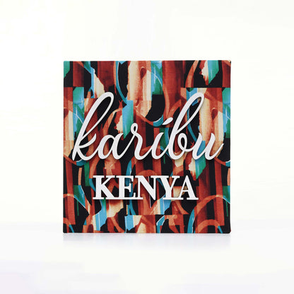 ZAIBA Karibu KENYA Kitenge Wall Art - Terracotta Tide