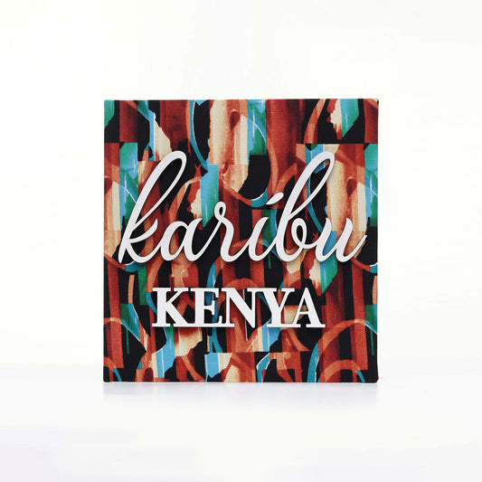 ZAIBA Karibu KENYA Kitenge Wall Art - Terracotta Tide