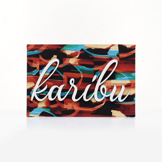 ZAIBA Karibu Kitenge Wall Art - Terracotta Tide