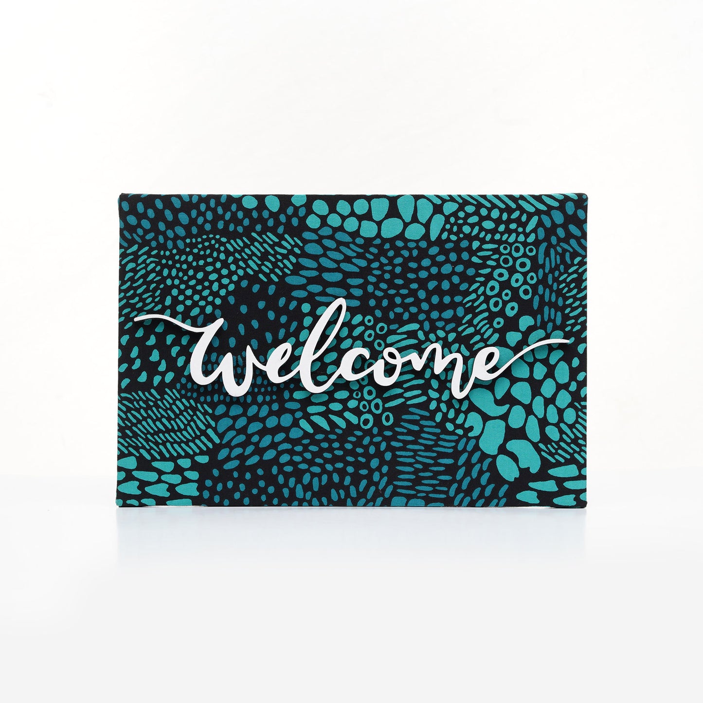 ZAIBA Welcome Kitenge Wall Art - Aqua Canopy