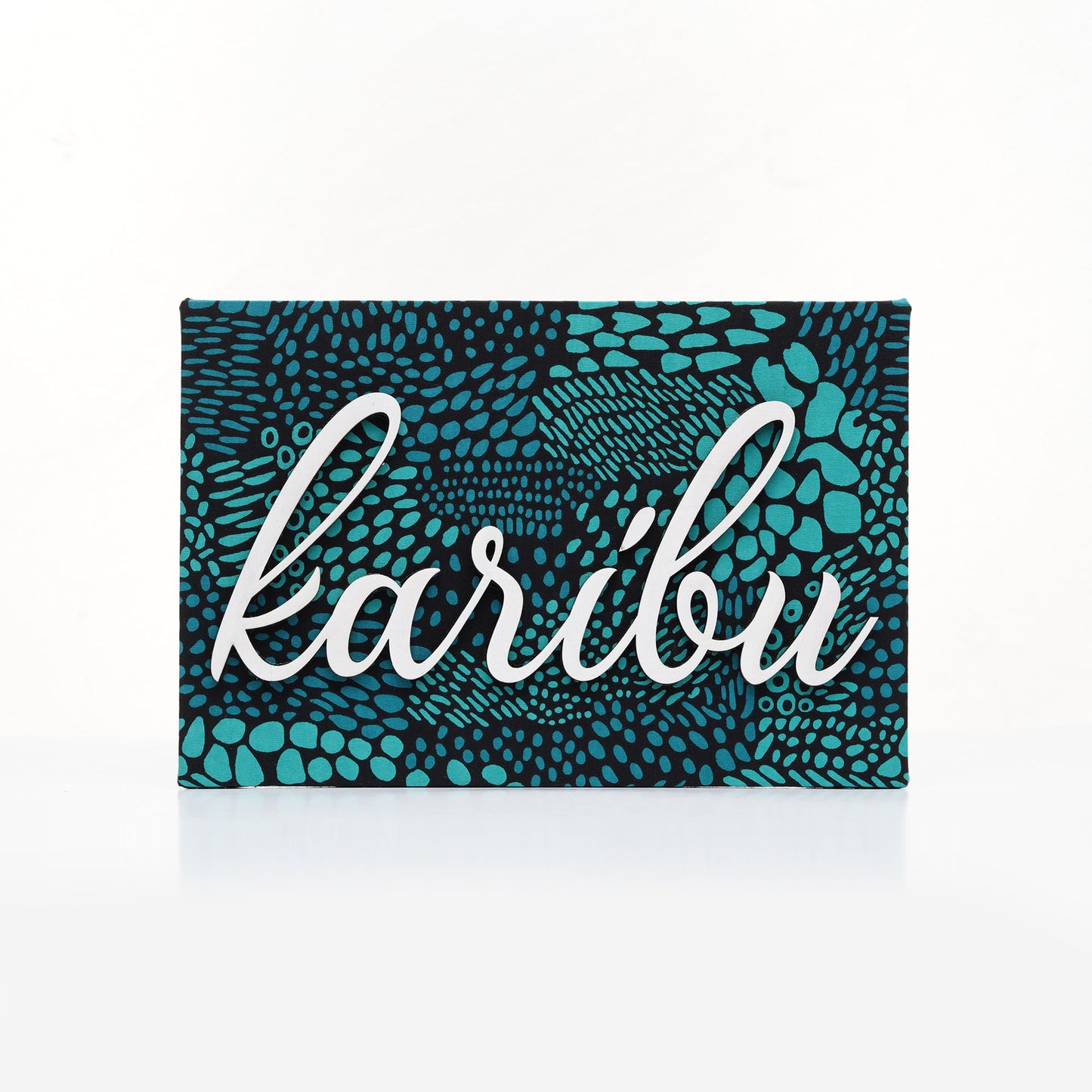 ZAIBA Karibu Kitenge Wall Art - Aqua Canopy