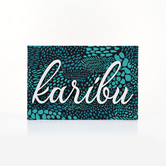ZAIBA Karibu Kitenge Wall Art - Aqua Canopy