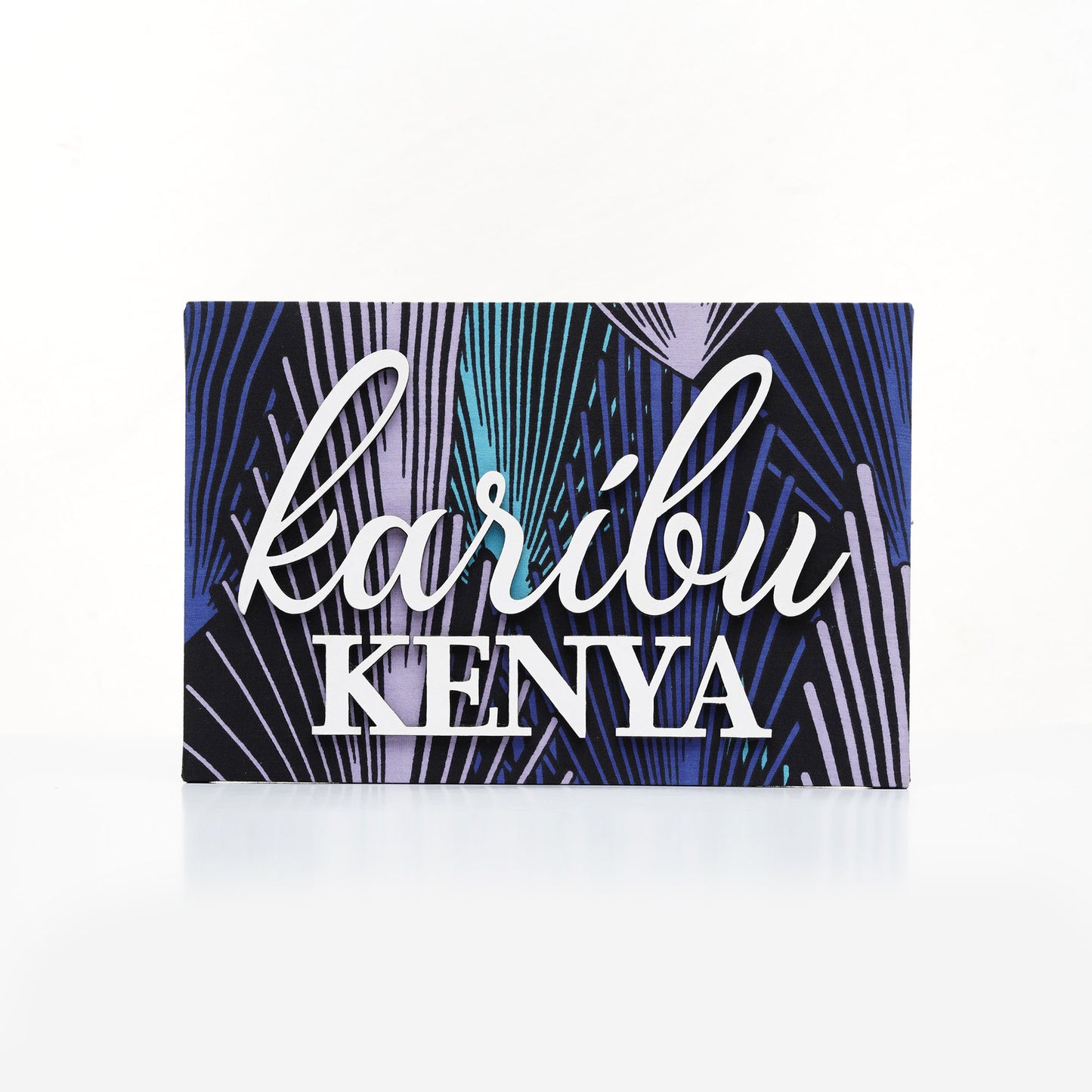ZAIBA Karibu Nyumbani Kitenge Wall Art - Purple Larch