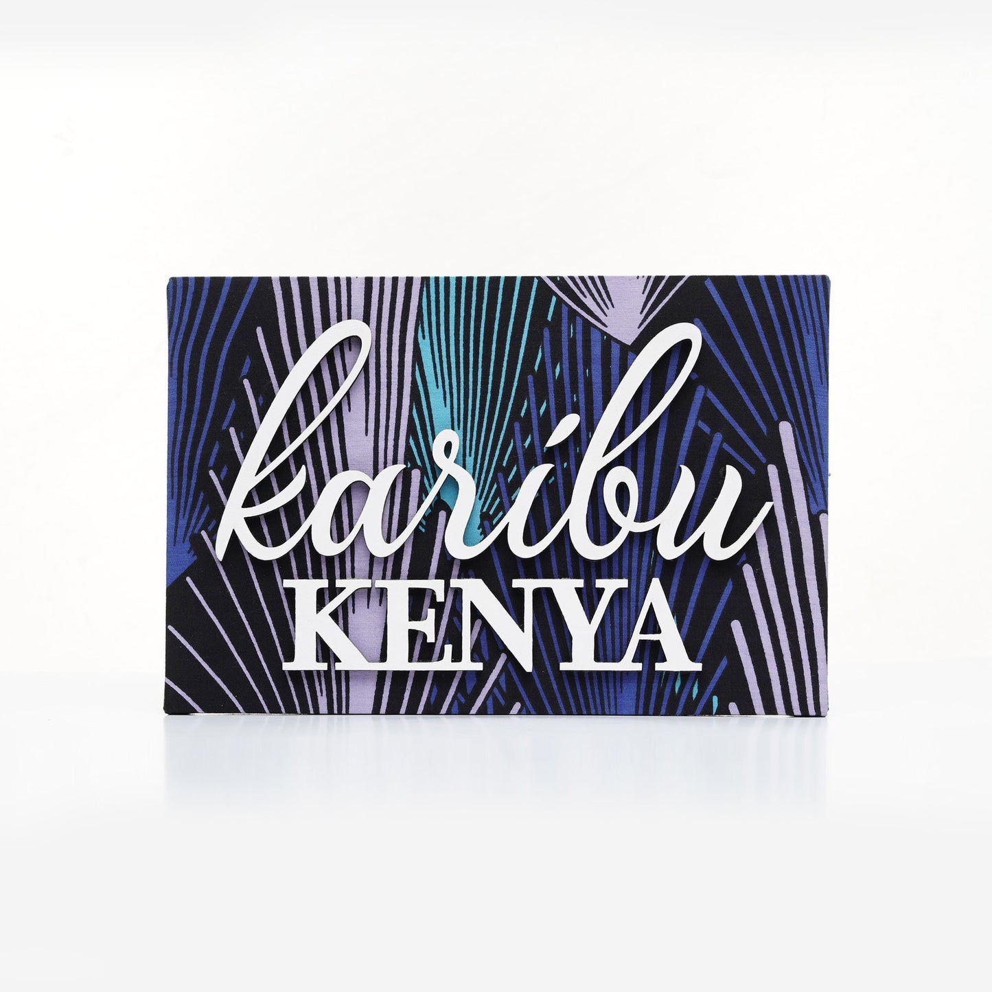 ZAIBA Karibu KENYA Kitenge Wall Art - Purple Larch
