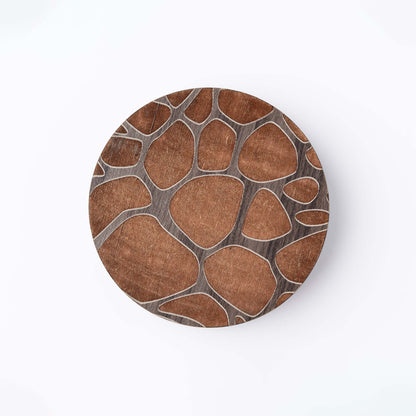 ZAIBA Home TWIGA Dark Circle | 6PC WOODEN COASTERS