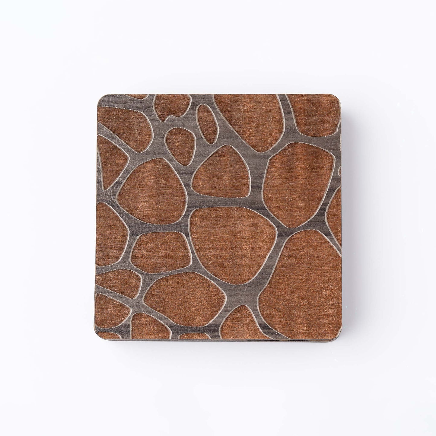 ZAIBA Home TWIGA Dark Square | 6PC WOODEN COASTERS