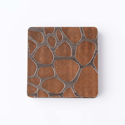 ZAIBA Home TWIGA Dark Square | 6PC WOODEN COASTERS