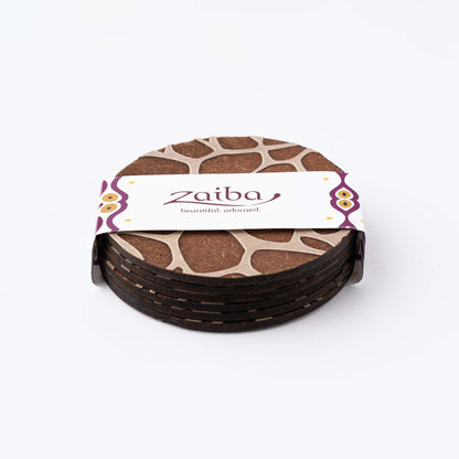 ZAIBA Home TWIGA Light Circle | 6PC WOODEN COASTERS