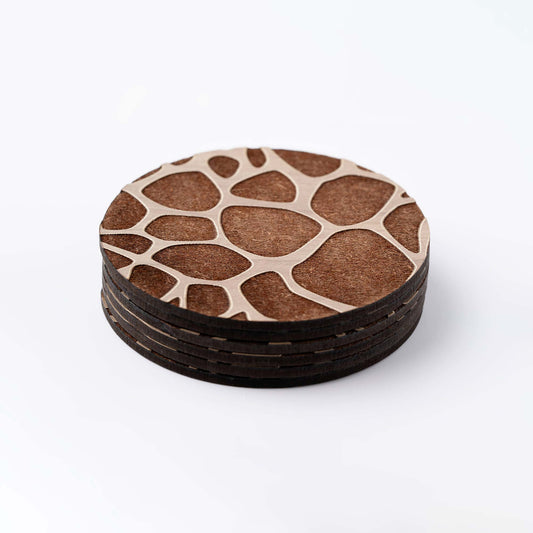 ZAIBA Home TWIGA Light Circle | 6PC WOODEN COASTERS