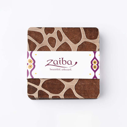ZAIBA Home TWIGA Light Square | 6PC WOODEN COASTERS